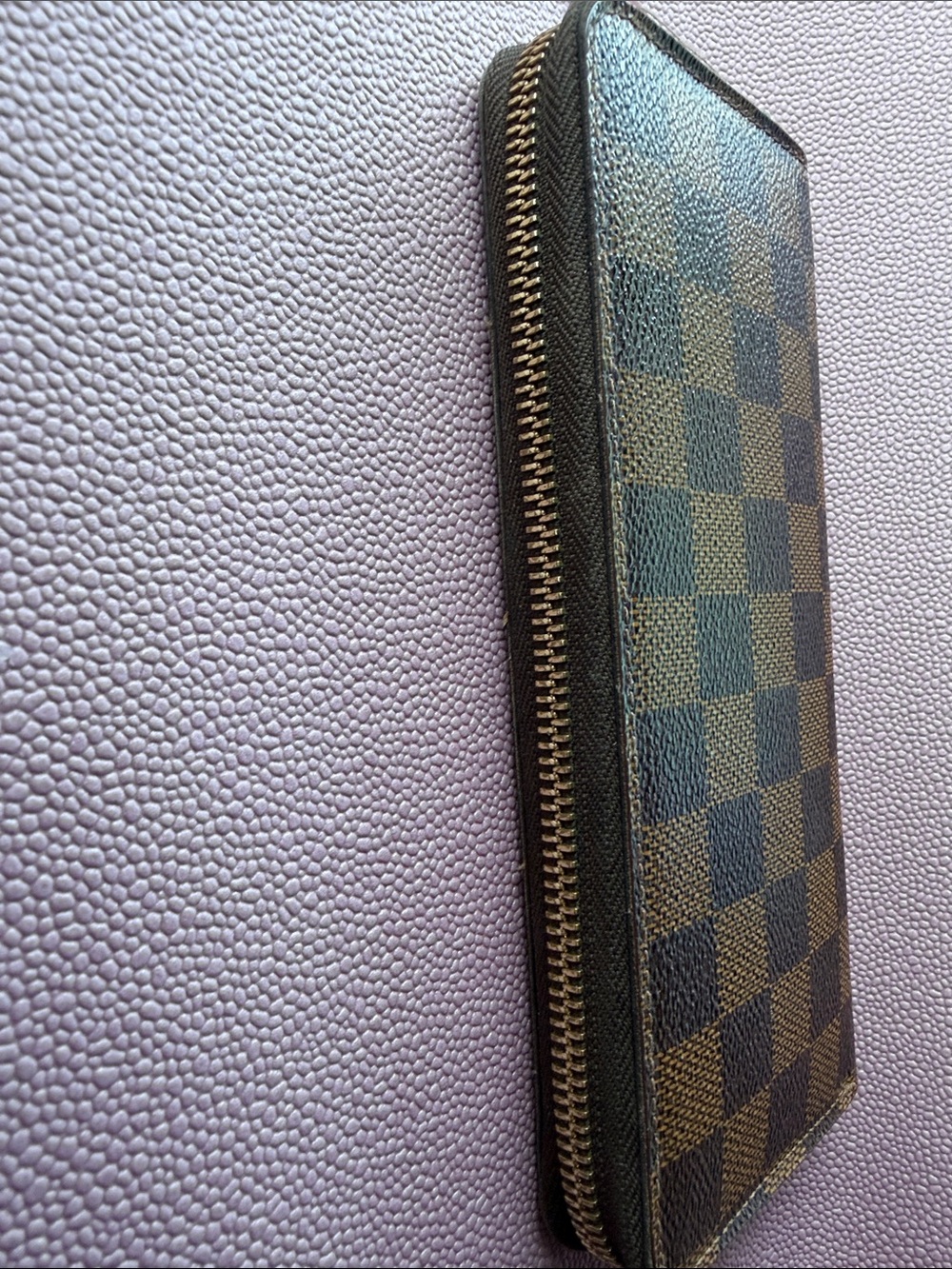 Louis Vuitton Damier Zip Wallet in Brown and Dark Brown - Picture 5 of 9
